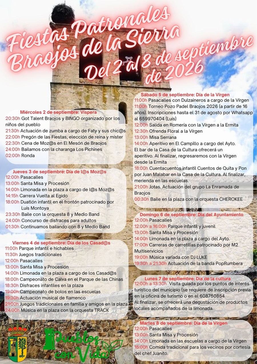 Fiestas patronales Braojos 2026